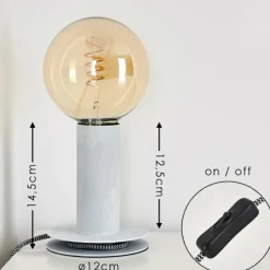 Lampes Vintages & Rétros-hofstein Lampe à poser Kimstad Gris, 1 lumière