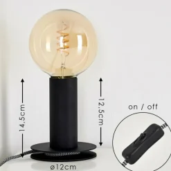 Lampes Vintages & Rétros-hofstein Lampe à poser Kimstad Noir, 1 lumière