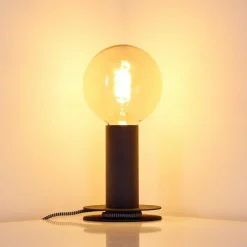 Lampes Vintages & Rétros-hofstein Lampe à poser Kimstad Noir, 1 lumière