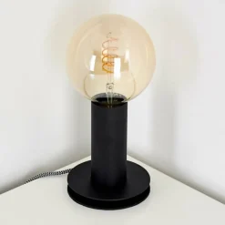 Lampes Vintages & Rétros-hofstein Lampe à poser Kimstad Noir, 1 lumière