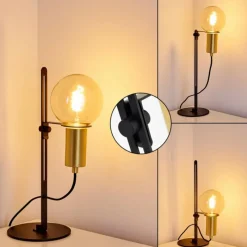 Luminaires Rustiques-hofstein Lampe à poser Kirehito Or, Laiton, Noir, 1 lumière