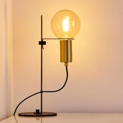 Luminaires Rustiques-hofstein Lampe à poser Kirehito Or, Laiton, Noir, 1 lumière