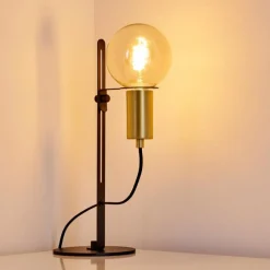 Luminaires Rustiques-hofstein Lampe à poser Kirehito Or, Laiton, Noir, 1 lumière