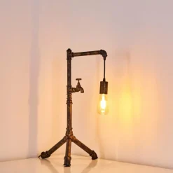 Lampes Dorées-hofstein Lampe à poser Kolyma Brun, Noir doré, 1 lumière