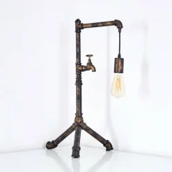 Lampes Dorées-hofstein Lampe à poser Kolyma Brun, Noir doré, 1 lumière