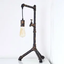 Lampes Dorées-hofstein Lampe à poser Kolyma Brun, Noir doré, 1 lumière