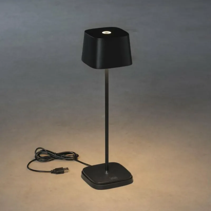 Luminaires Rustiques-Luminaires Konstsmide Lampe à poser Konstsmide Capri LED Noir, 1 lumière