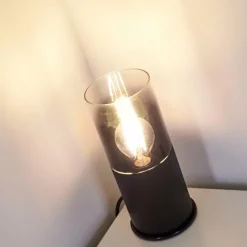 hofstein Lampe à poser Kuparuk Fumée, Noir, 1 lumière