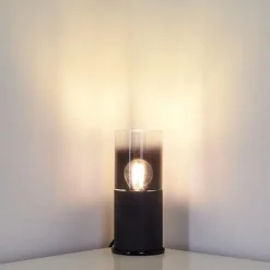 hofstein Lampe à poser Kuparuk Fumée, Noir, 1 lumière