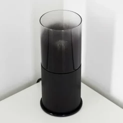 hofstein Lampe à poser Kuparuk Fumée, Noir, 1 lumière