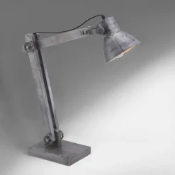 Lampes Industrielles-Luminaires Leuchten Direkt Lampe à poser Leuchten-Direkt SAMIA Gris, 1 lumière