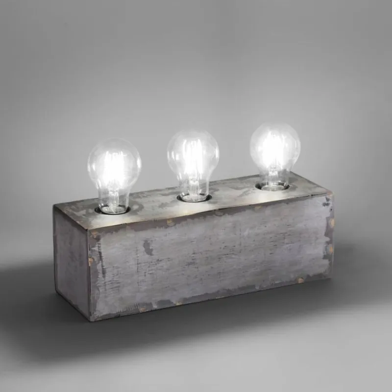 Lampes Industrielles-Luminaires Leuchten Direkt Lampe à poser Leuchten-Direkt SAMIA Gris, 3 lumières