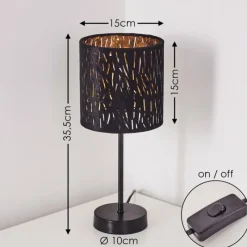 Lampes En Tissu-hofstein Lampe à poser Liared Noir, 1 lumière