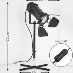 Lampes Vintages & Rétros-hofstein Lampe à poser Lichinga Chrome, Noir, 1 lumière