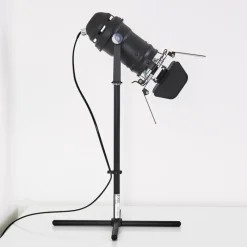 Lampes Vintages & Rétros-hofstein Lampe à poser Lichinga Chrome, Noir, 1 lumière