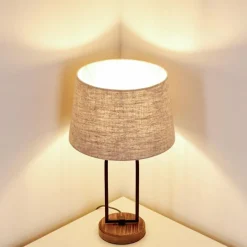 Lampes En Tissu-hofstein Lampe à poser Logumkolster Brun, Noir, 1 lumière