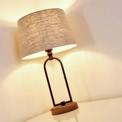 Lampes En Tissu-hofstein Lampe à poser Logumkolster Brun, Noir, 1 lumière