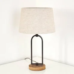 Lampes En Tissu-hofstein Lampe à poser Logumkolster Brun, Noir, 1 lumière