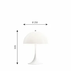 Luminaires Scandinaves-Luminaires Louis Poulsen Lampe à poser Louis Poulsen PANTHELLA MINI LED Blanc opale, 1 lumière