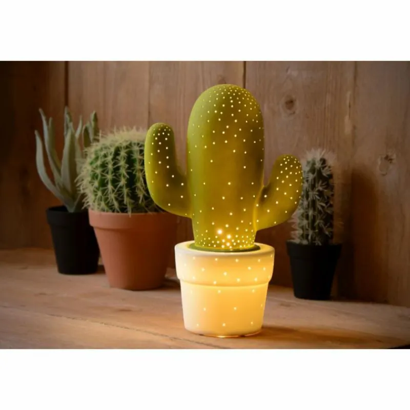 Luminaires Lucide Lampe à poser Lucide CACTUS Vert, 1 lumière* Lampes À Poser