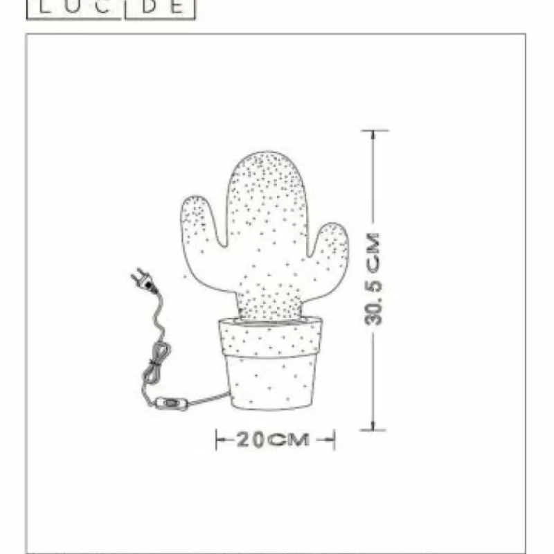 Luminaires Lucide Lampe à poser Lucide CACTUS Vert, 1 lumière* Lampes À Poser