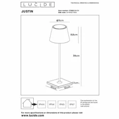 Luminaires Lucide Lampe à poser Lucide JUSTIN LED Blanc, 1 lumière