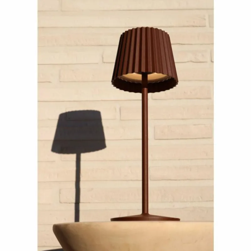 Luminaires Lucide Lampe à poser Lucide JUSTINE LED Rouille, 1 lumière