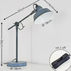 Luminaires Rustiques-hofstein Lampe à poser Luven Gris, 1 lumière