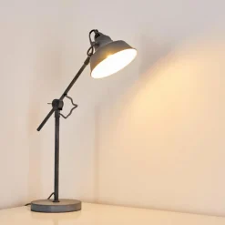 Luminaires Rustiques-hofstein Lampe à poser Luven Gris, 1 lumière