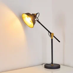 Lampes Dorées-hofstein Lampe à poser Luven Noir, 1 lumière, Télécommandes