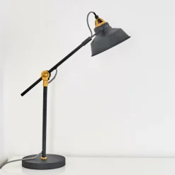 Lampes Dorées-hofstein Lampe à poser Luven Noir, 1 lumière, Télécommandes