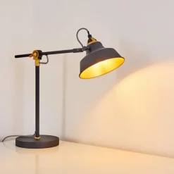 Lampes Dorées-hofstein Lampe à poser Luven Noir, 1 lumière, Télécommandes