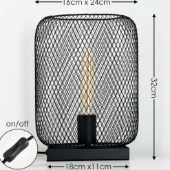 Lampes Vintages & Rétros-hofstein Lampe à poser Moholm Noir, 1 lumière