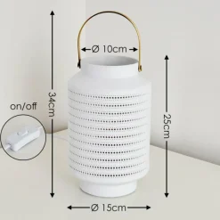 Luminaires Rustiques-hofstein Lampe à poser Nakajima Blanc, 1 lumière