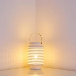 Luminaires Rustiques-hofstein Lampe à poser Nakajima Blanc, 1 lumière