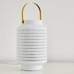 Luminaires Rustiques-hofstein Lampe à poser Nakajima Blanc, 1 lumière