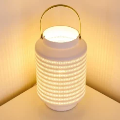 Luminaires Rustiques-hofstein Lampe à poser Nakajima Blanc, 1 lumière