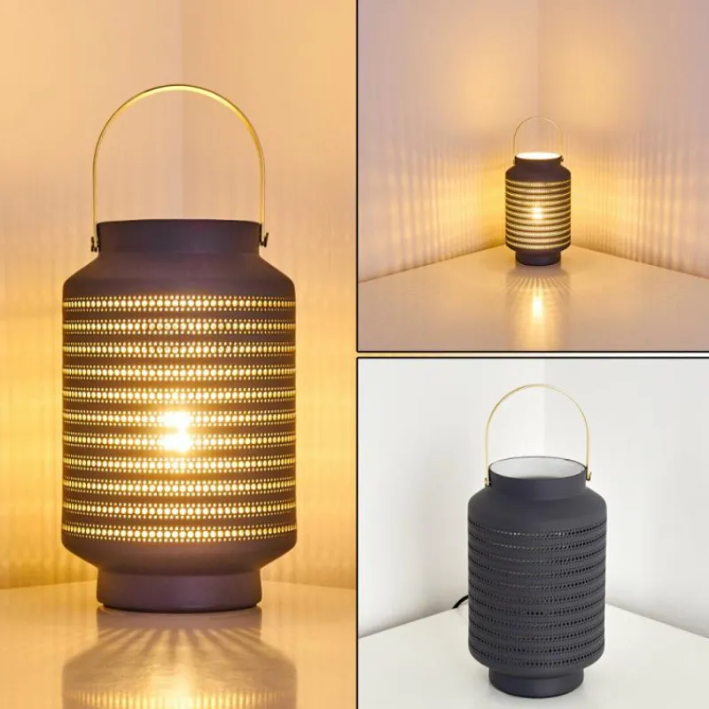 Luminaires Orientaux-hofstein Lampe à poser Nakajima Noir, Blanc, 1 lumière