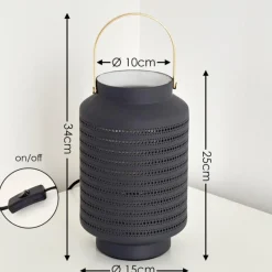 Luminaires Orientaux-hofstein Lampe à poser Nakajima Noir, Blanc, 1 lumière