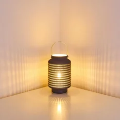 Luminaires Orientaux-hofstein Lampe à poser Nakajima Noir, Blanc, 1 lumière