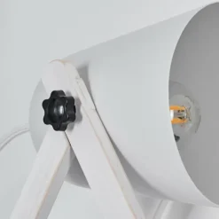 Lampes En Bois-Lampe à poser Novilly Blanc, 1 lumière