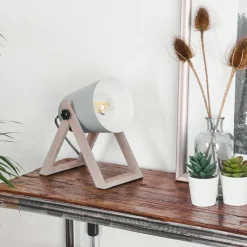 hofstein Lampe à poser Novilly Bois clair, 1 lumière