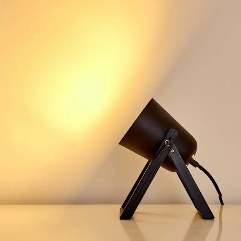 Lampes En Bois-hofstein Lampe à poser Novilly Noir, 1 lumière