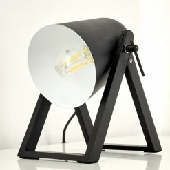 Lampes En Bois-hofstein Lampe à poser Novilly Noir, 1 lumière