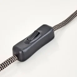 Lampes Industrielles-hofstein Lampe à poser Oksbol Brun foncé, Gris, Acier brossé, 1 lumière