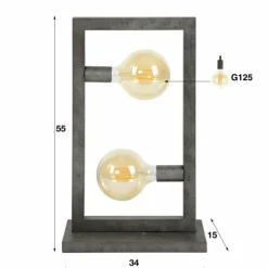 Lampes Industrielles-hofstein Lampe à poser ORANJEWOUD Argenté, 2 lumières