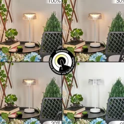 hofstein Lampe à poser Oundo LED Blanc, 1 lumière