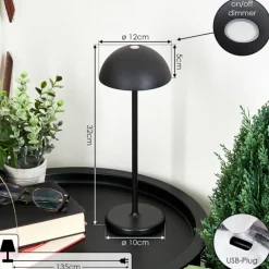 hofstein Lampe à poser Pelaro LED Noir, 1 lumière