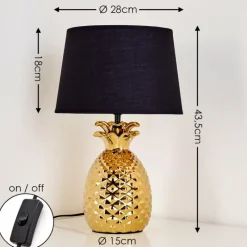 Lampes En Tissu-hofstein Lampe à poser Pina Or, 1 lumière