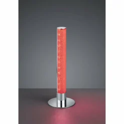 Luminaires Reality Lampe à poser Reality LEIA LED Chrome, 1 lumière, Télécommandes, Changeur de couleurs* Éclairage Led